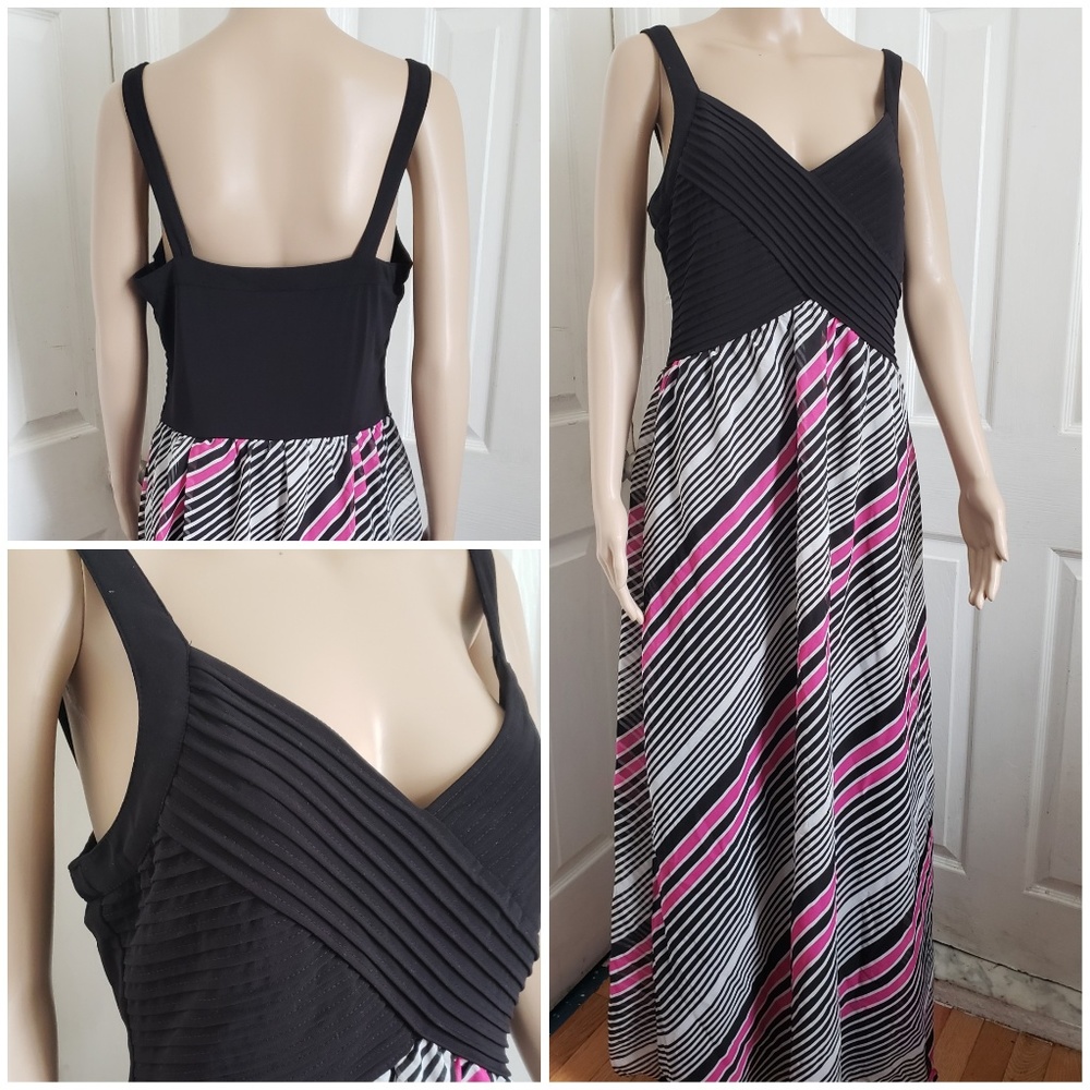 NEW! Bethany // Black and Fuchsia Dress